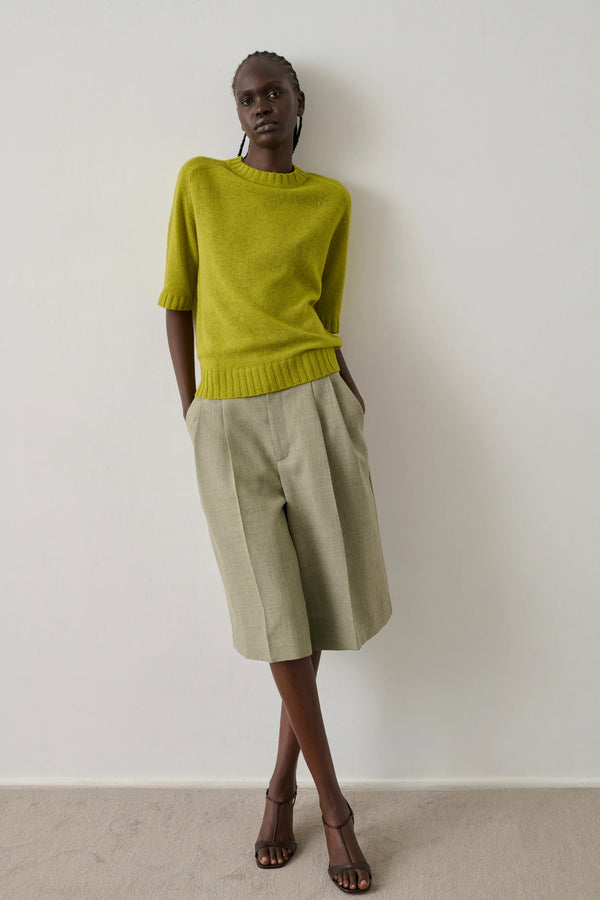 Betina Short-Sleeved Knit Jumper in Absinthe