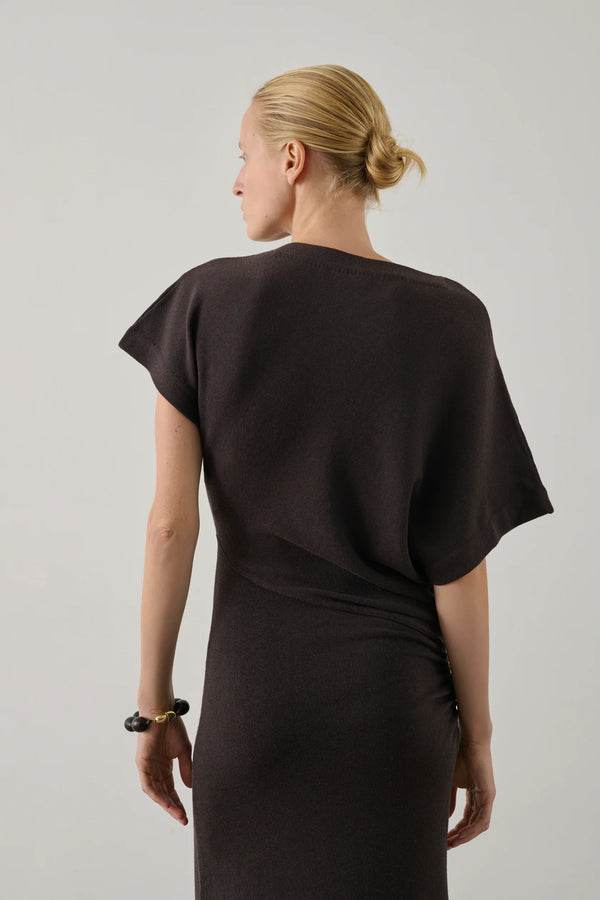 Divine Asymmetric Dress in Charbon