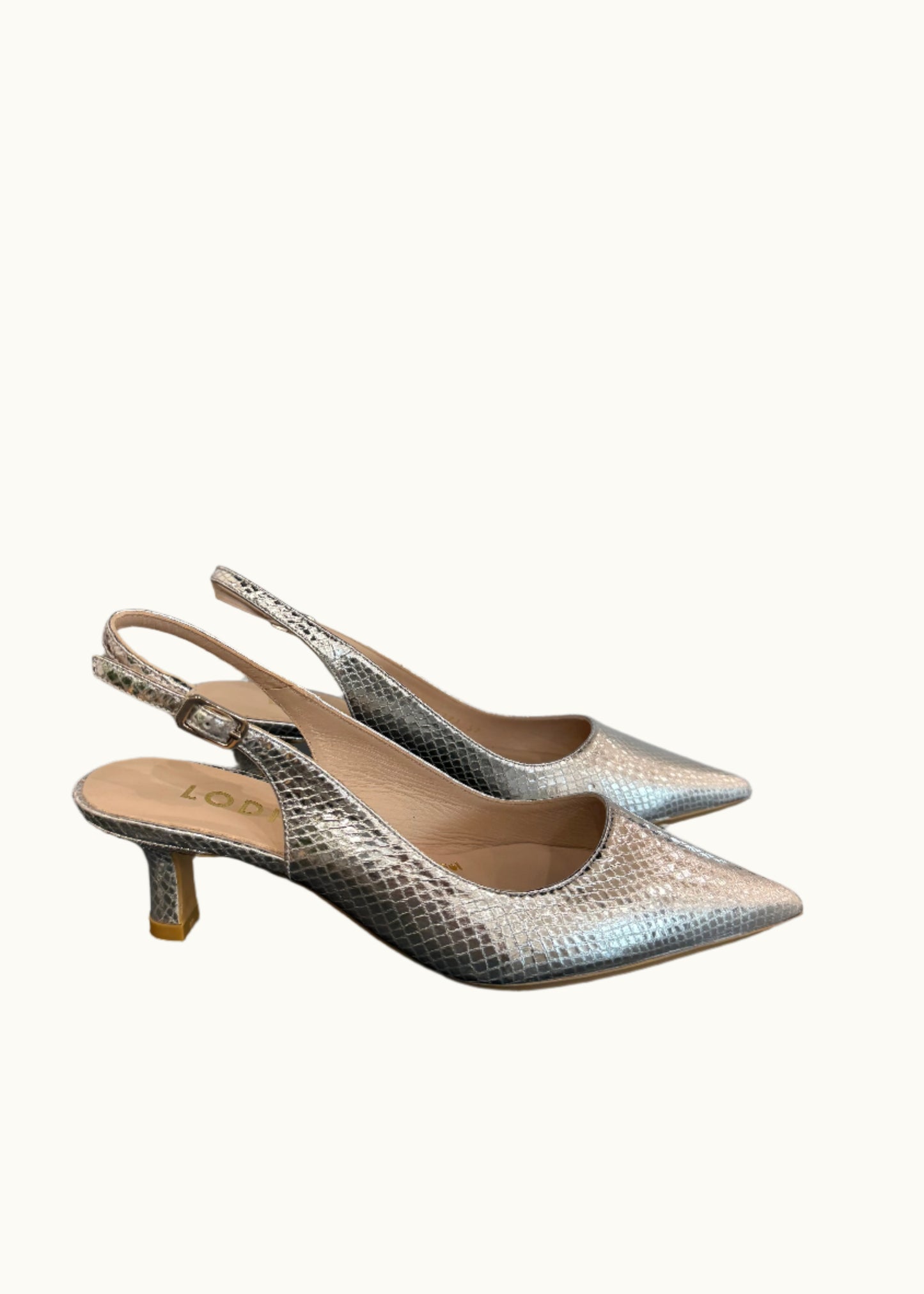 Chetus Kitten Heel in Silver