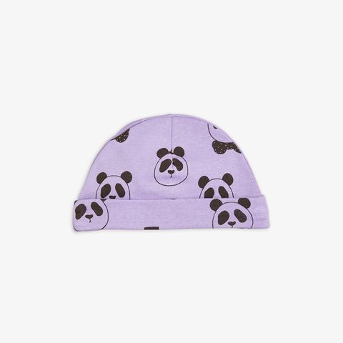 PANDA AOP BABY BEANIE - PURPLE - MINI RONDINI