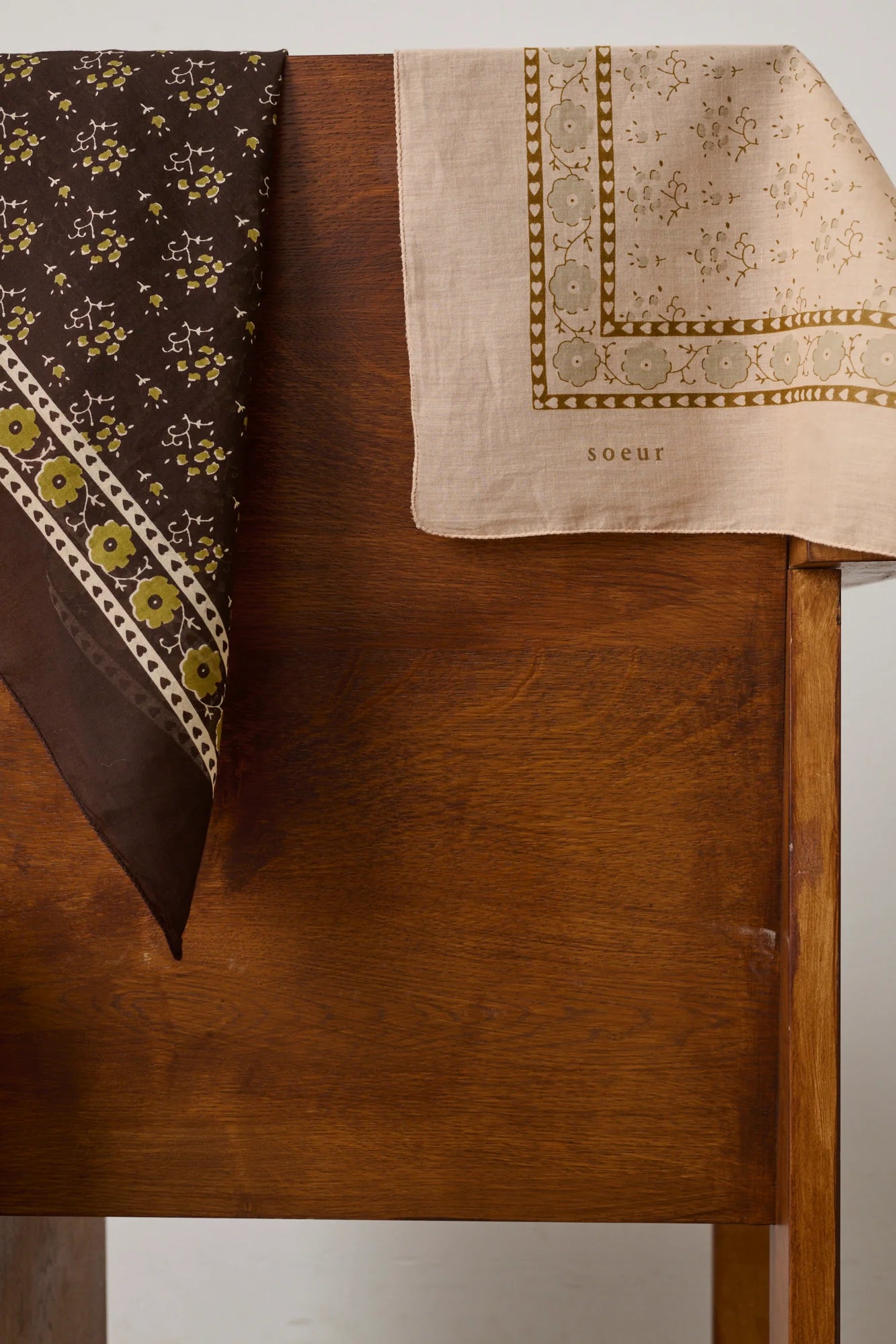 Classic Printed Cotton Scarf in Rose Blush