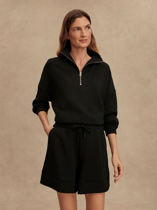 Hawley Half Zip Sweat in Black