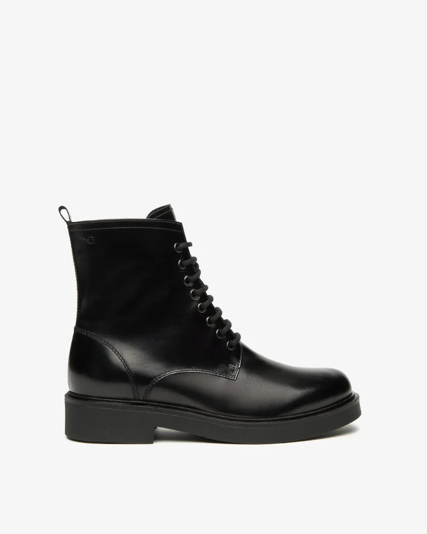 Lace Up Combat Boot in Black