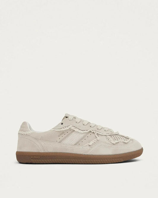 TB490 Crochet Sneakers in Cream Leather