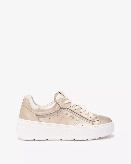 Platform Sneaker in Gold