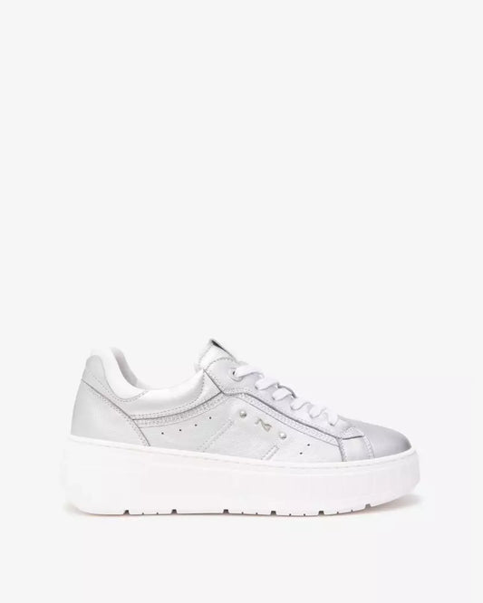 Platform Sneaker in Silver