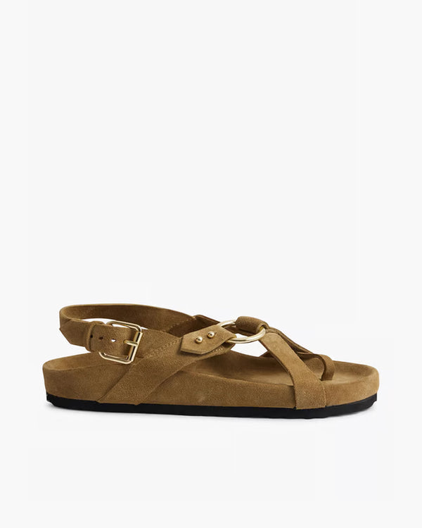 Mexico Sandals in Split Leaher in Green