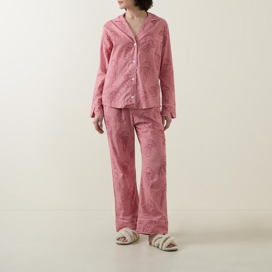 Long Pyjamas Set in Jellyfish Pink
