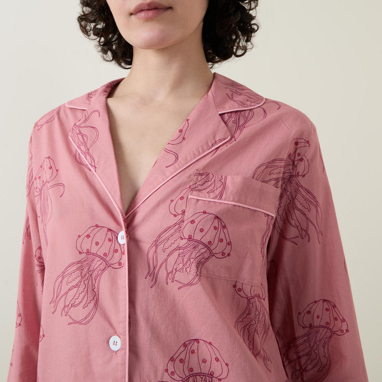 Long Pyjamas Set in Jellyfish Pink