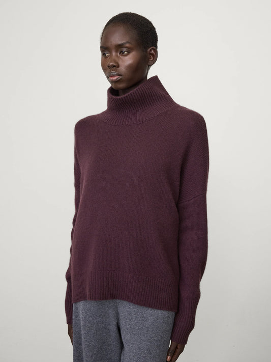 Heidi Turtleneck Sweater in Mahogany