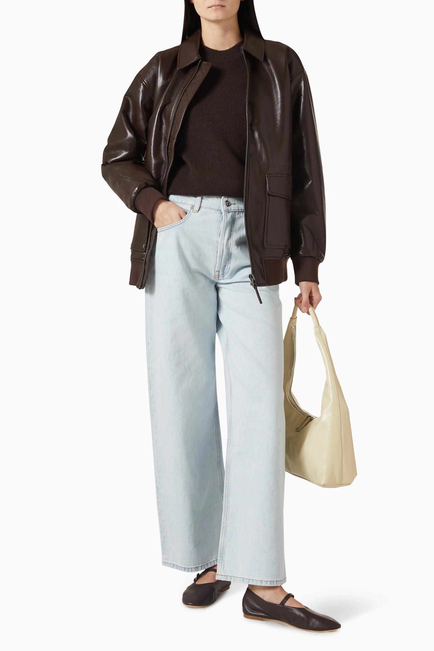 Kelanie Jacket in Deep Brown Recycled Leather