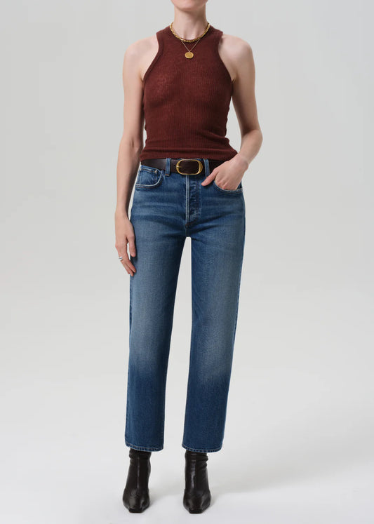 Delfina High Rise Straight Jean in Cici
