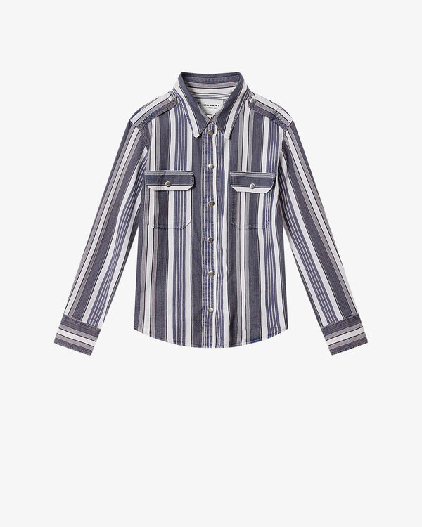 Gelva Shirt in Ecru/Blue