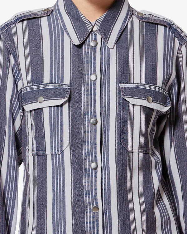 Gelva Shirt in Ecru/Blue