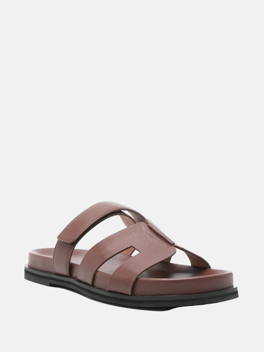 Mindy Flat Sandal in Brown