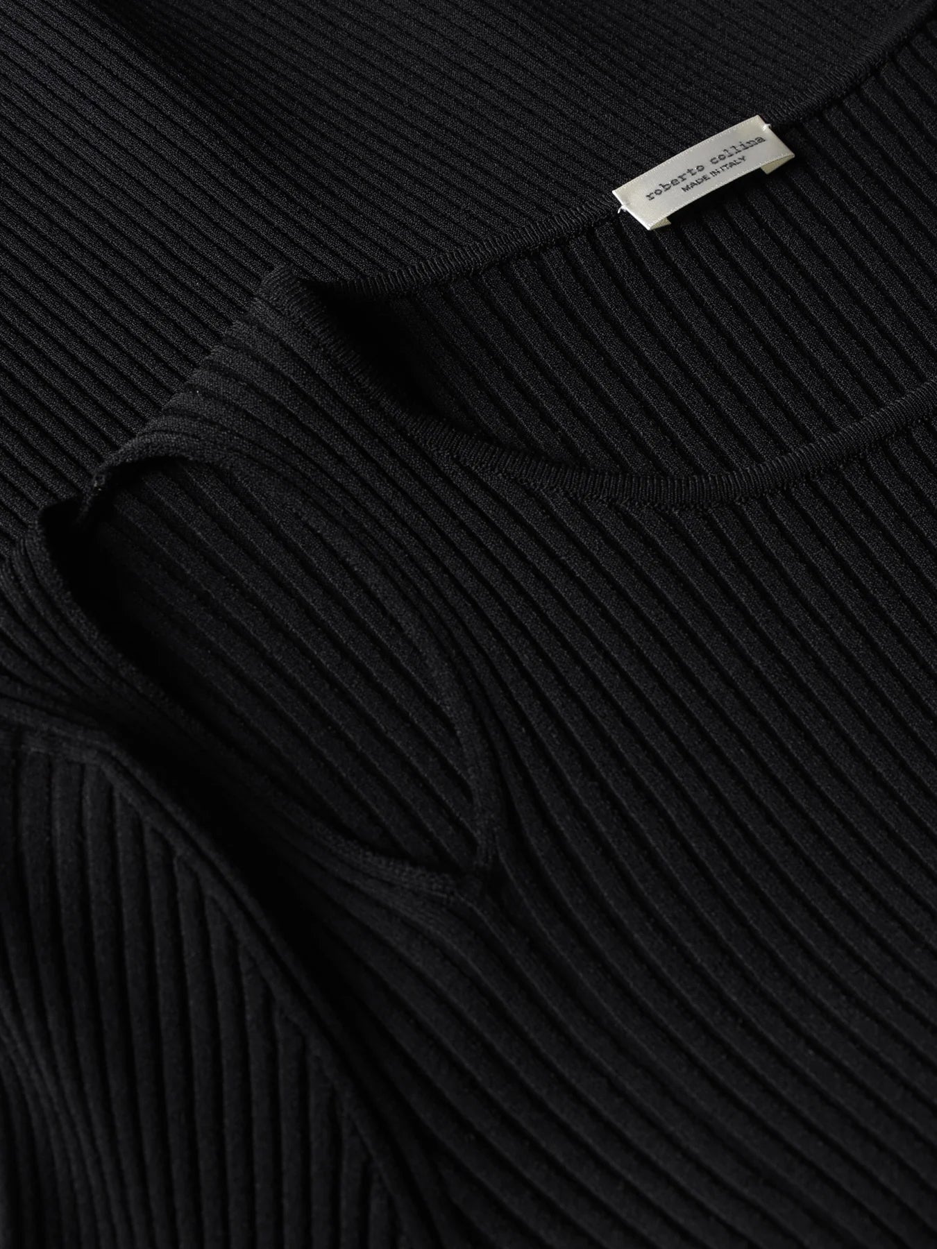 Cut-Out Long Sleeve Top in Black