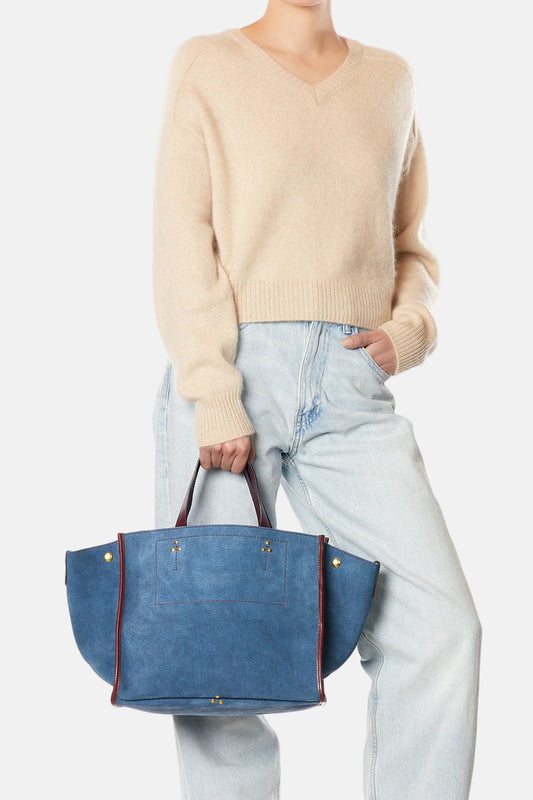 Leon M Bag in Split Suede Jeans
