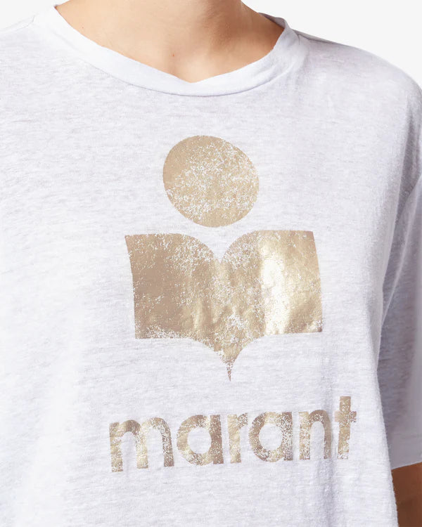 Zewel T-shirt in White/Light Gold