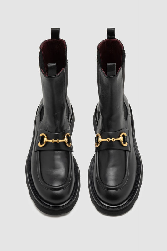 Ankle Boot with Chain in Black