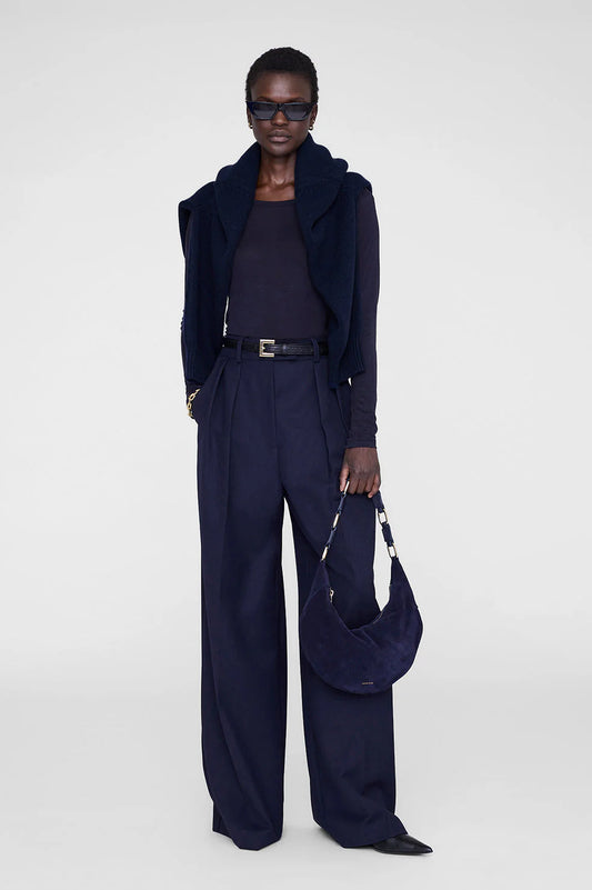 Kate Hobo Bag in Navy Suede