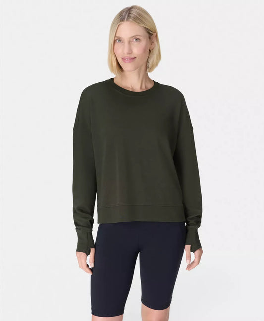 After Class Crop Sweatshirt in Nori Green