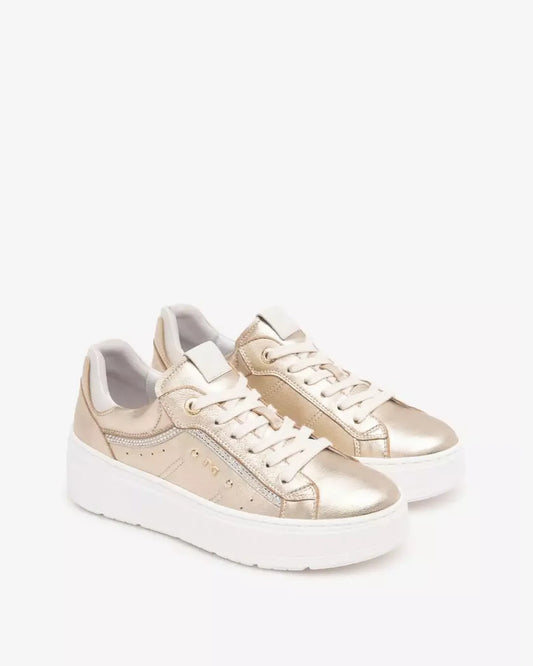 Platform Sneaker in Gold