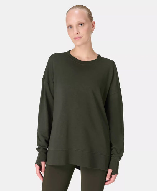 After Class Longline Sweatshirt in Nori Green