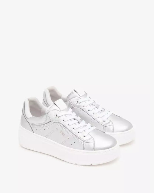 Platform Sneaker in Silver
