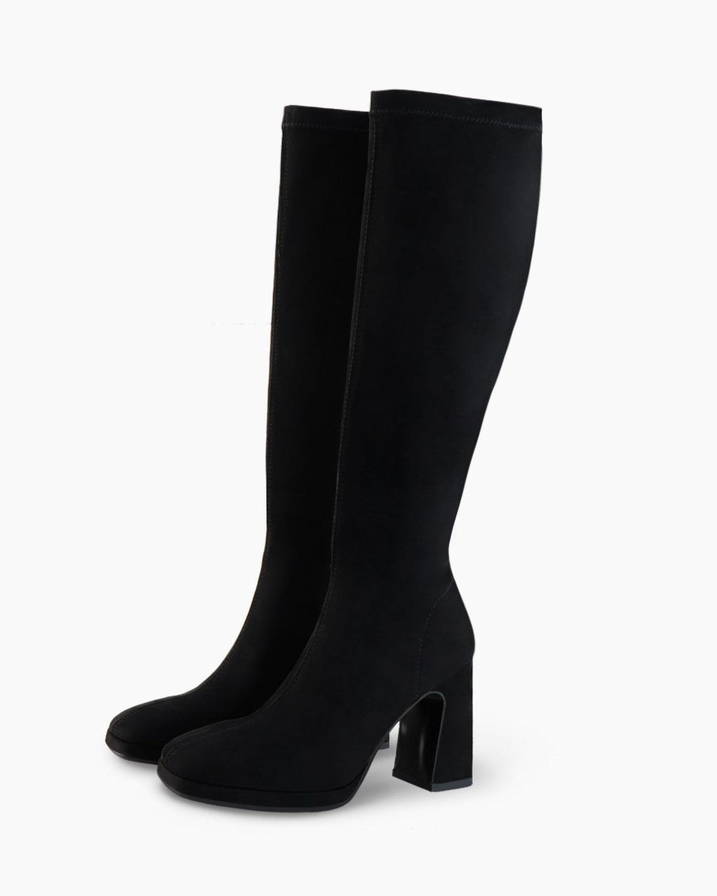 Limbo Block Heel High Boot in Black Suede