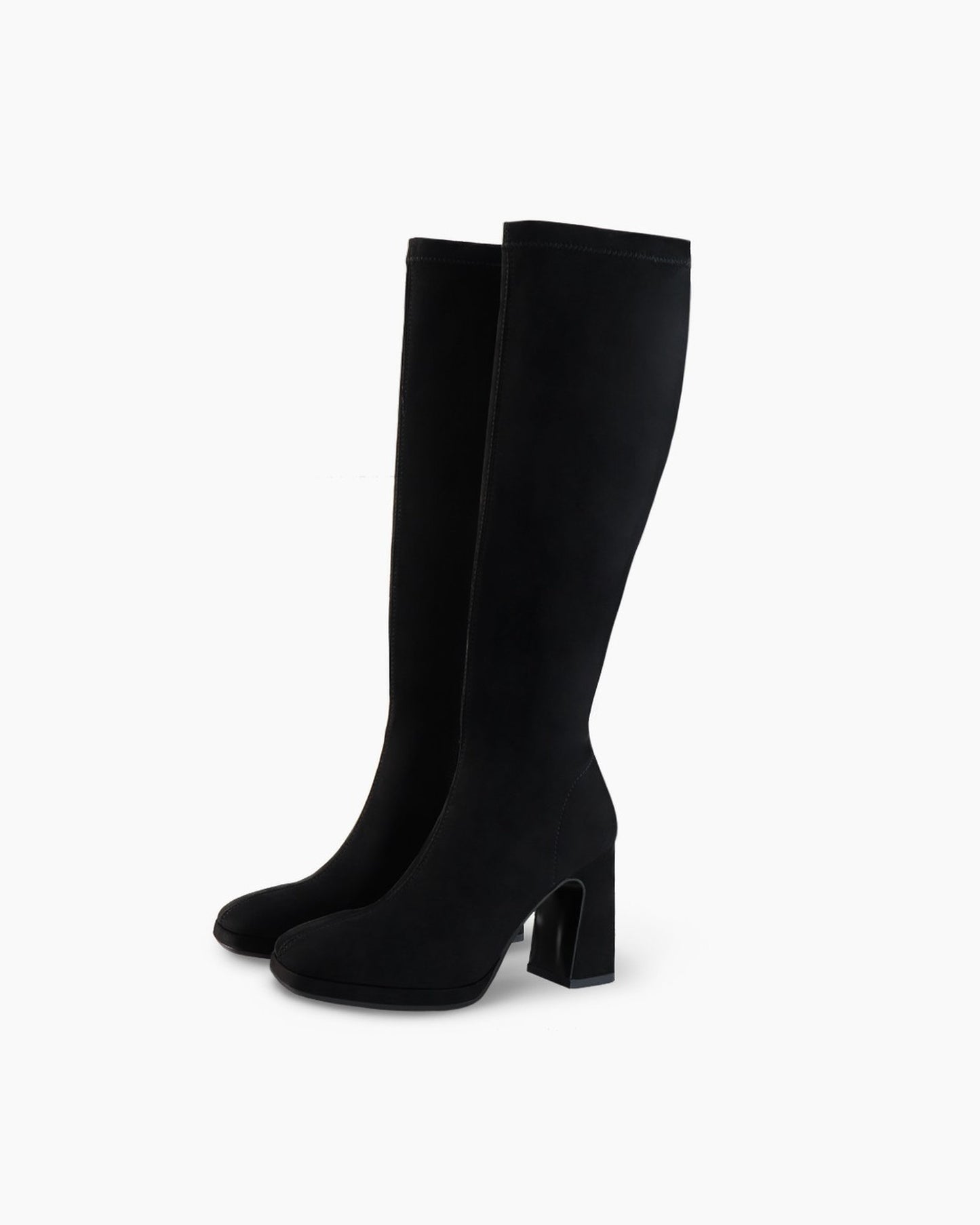 Limbo Block Heel High Boot in Black Suede