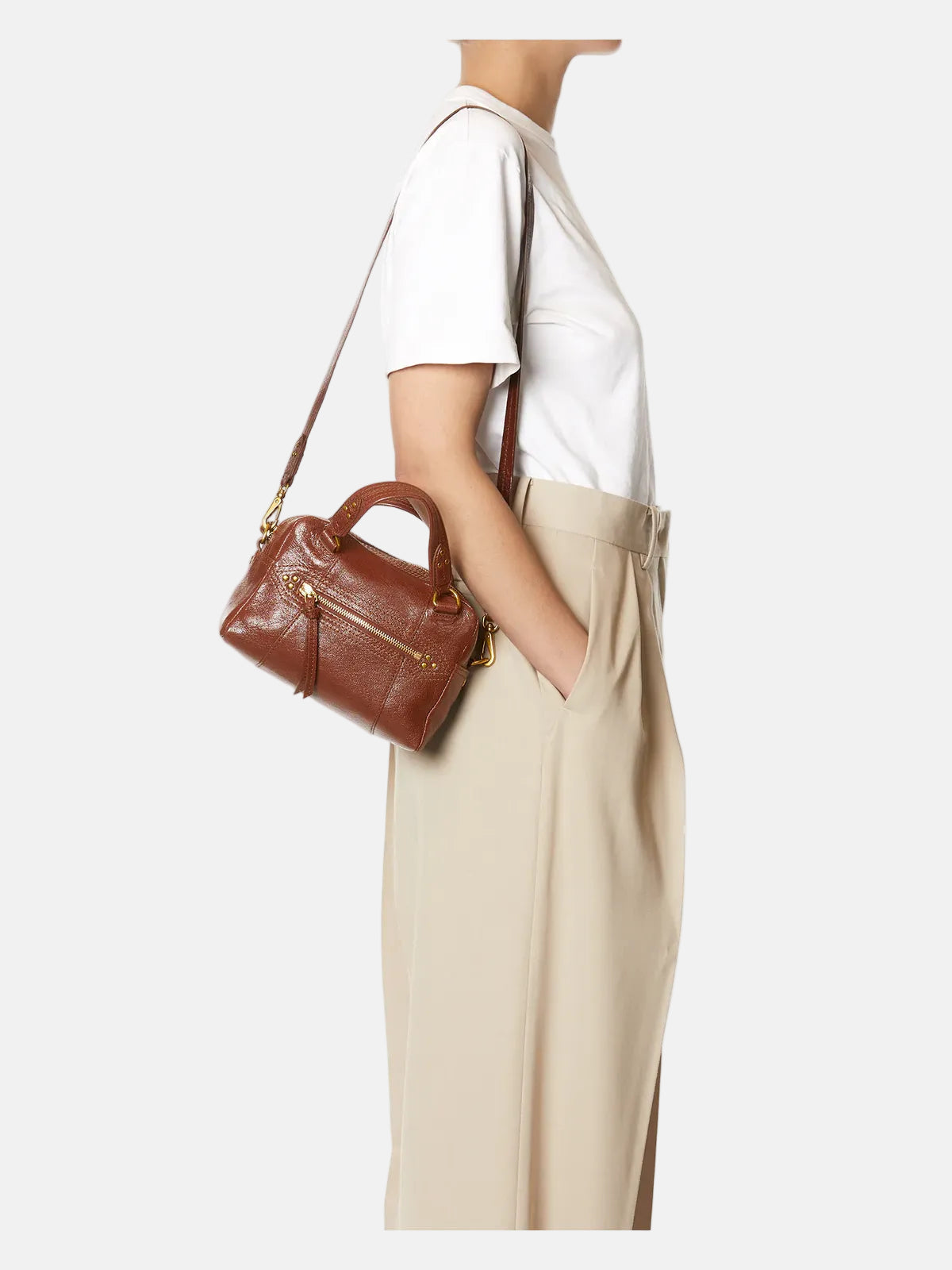 Lucky Bowling Mini in Goatskin Brown