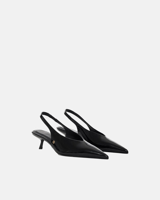 Hilda Slingback Pumps in Patent Black