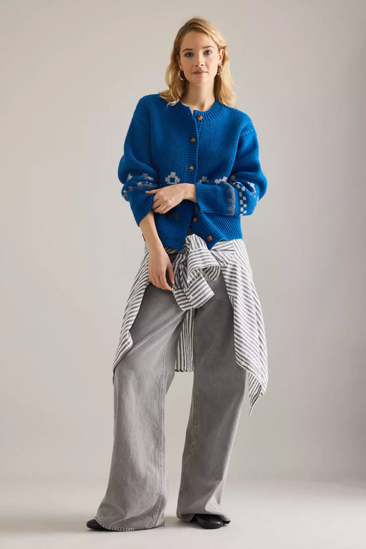 Romily Wool Cardigan in Blue