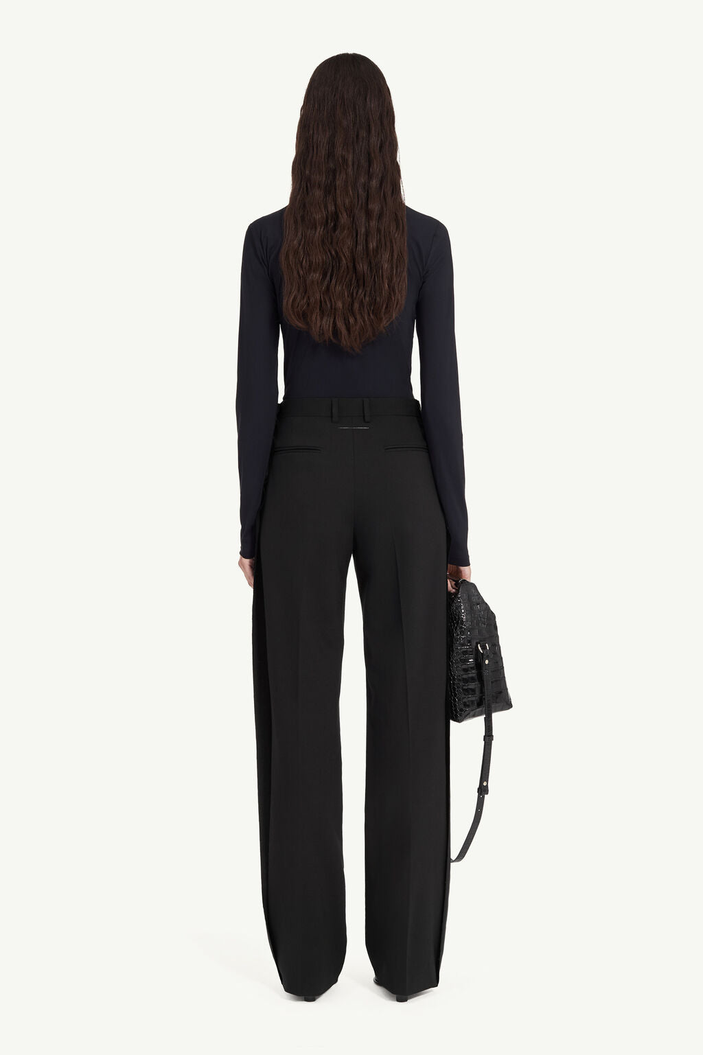 Tailored Wool Trousers in Black