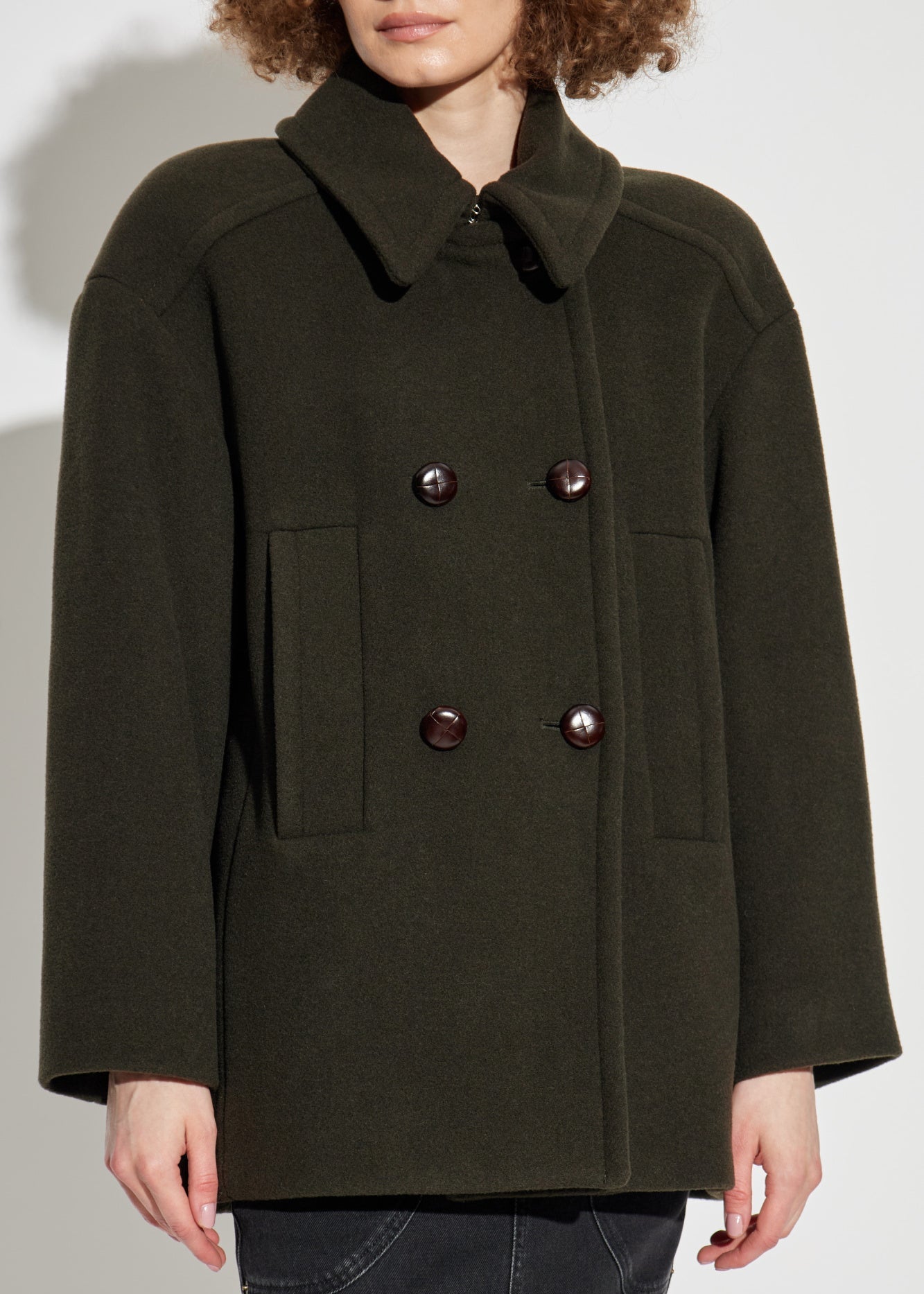 Fiby Coat in Dark Khaki