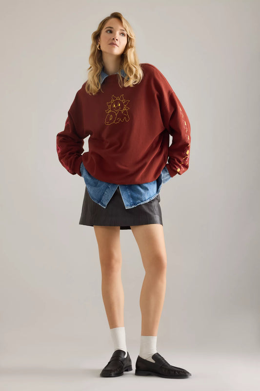 Sundried Washing Line Sweatshirt in Brick