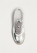 TB490 Rife Shimmer Sneakers in Silver Cream Leather