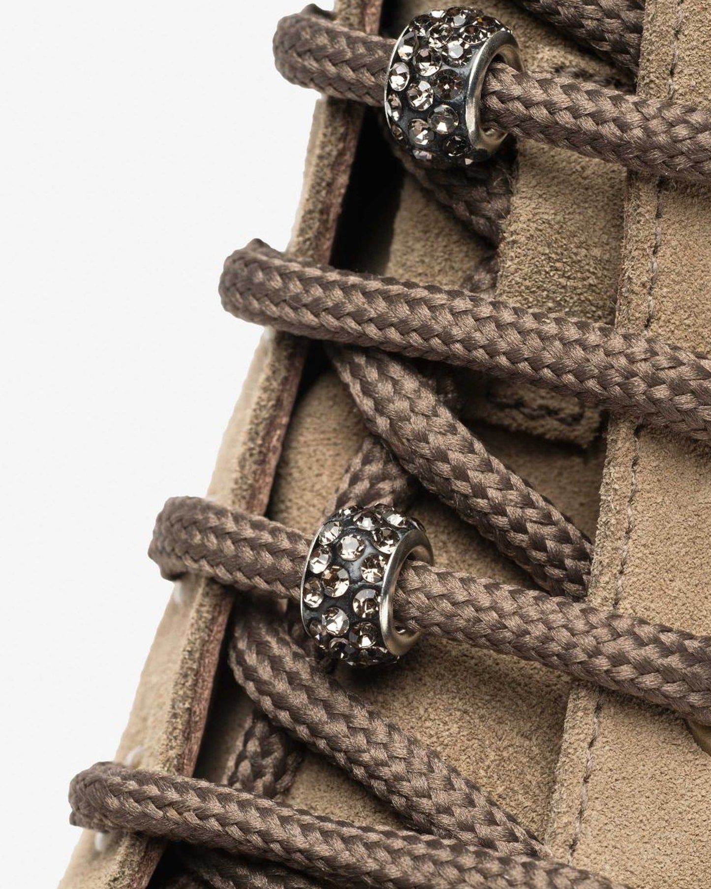 Suede Lace Up Combat Boot in Taupe