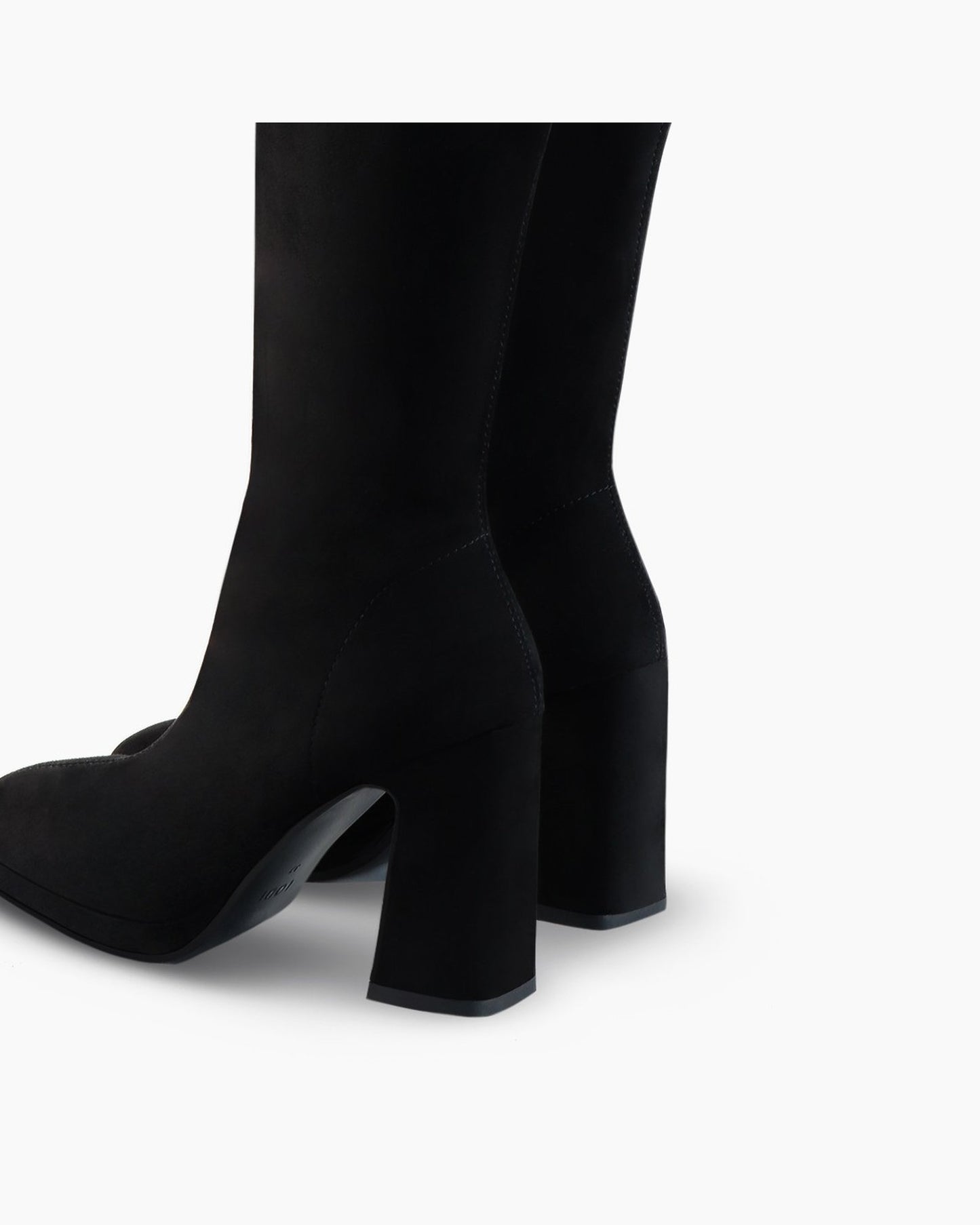 Limbo Block Heel High Boot in Black Suede