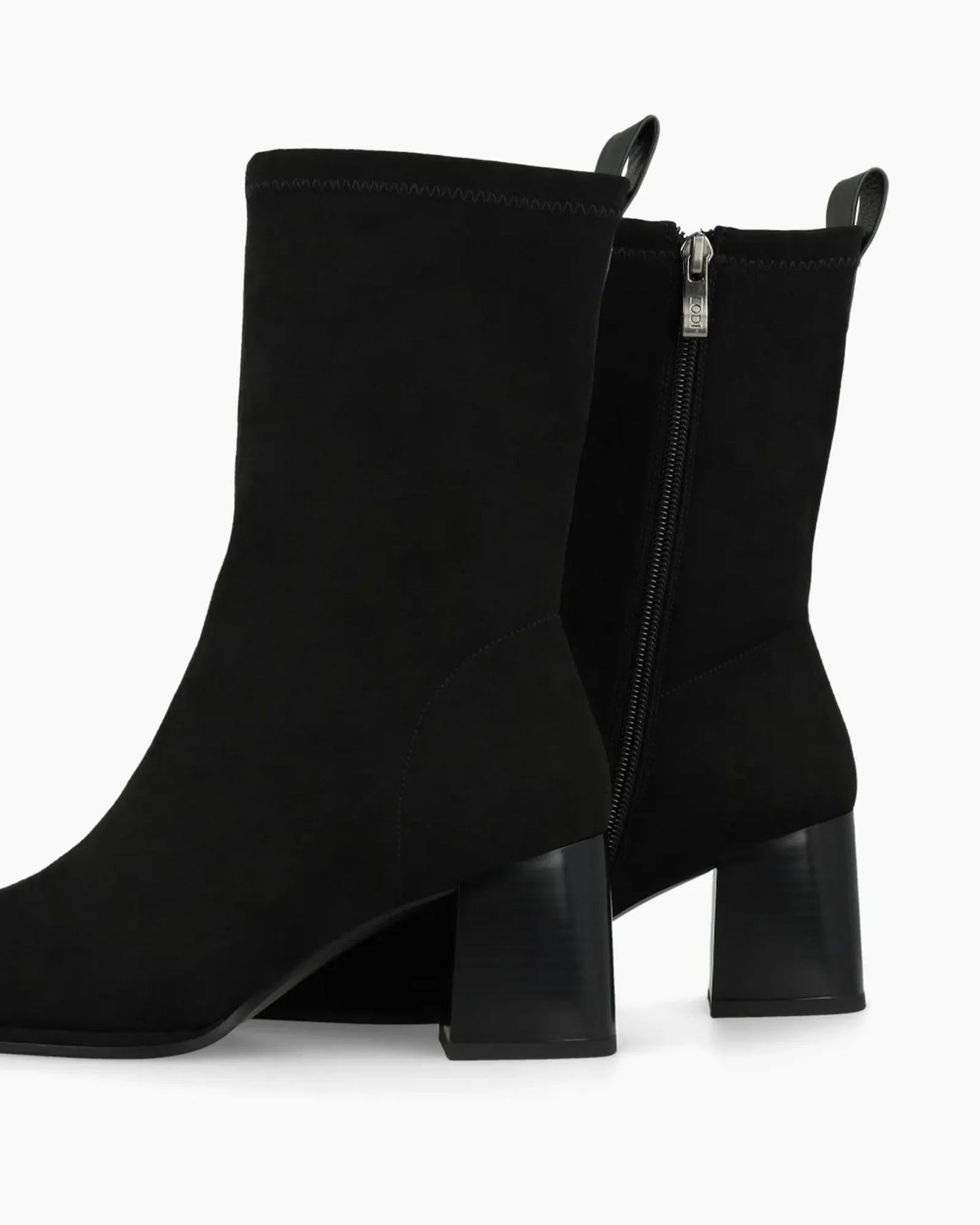 Heka Ankle Block Heel Boot in Black Suede