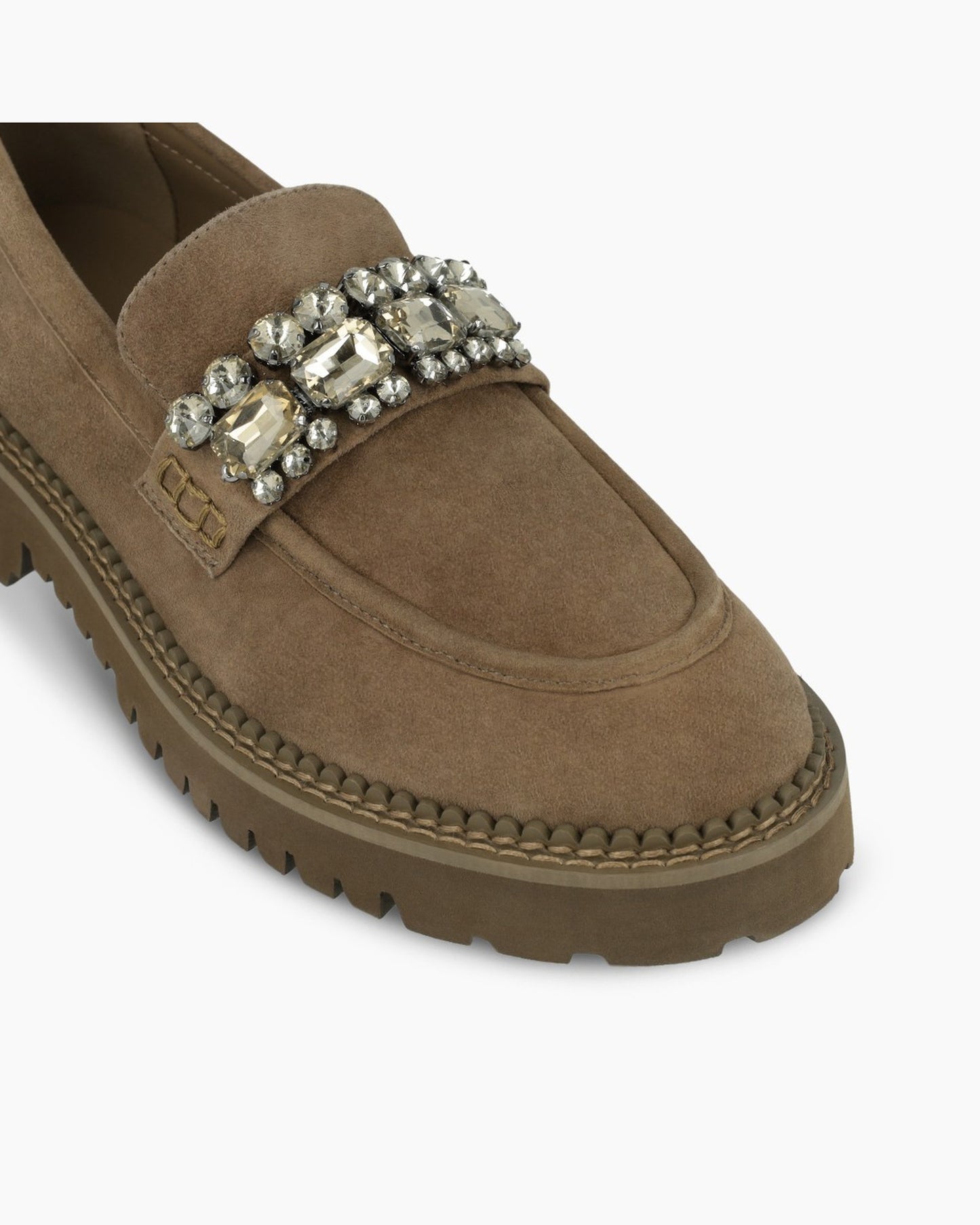 Chunky Loafer in Taupe Suede