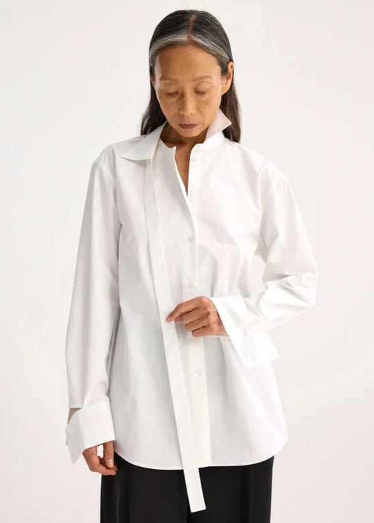 Deconstructed White Cotton Shirt