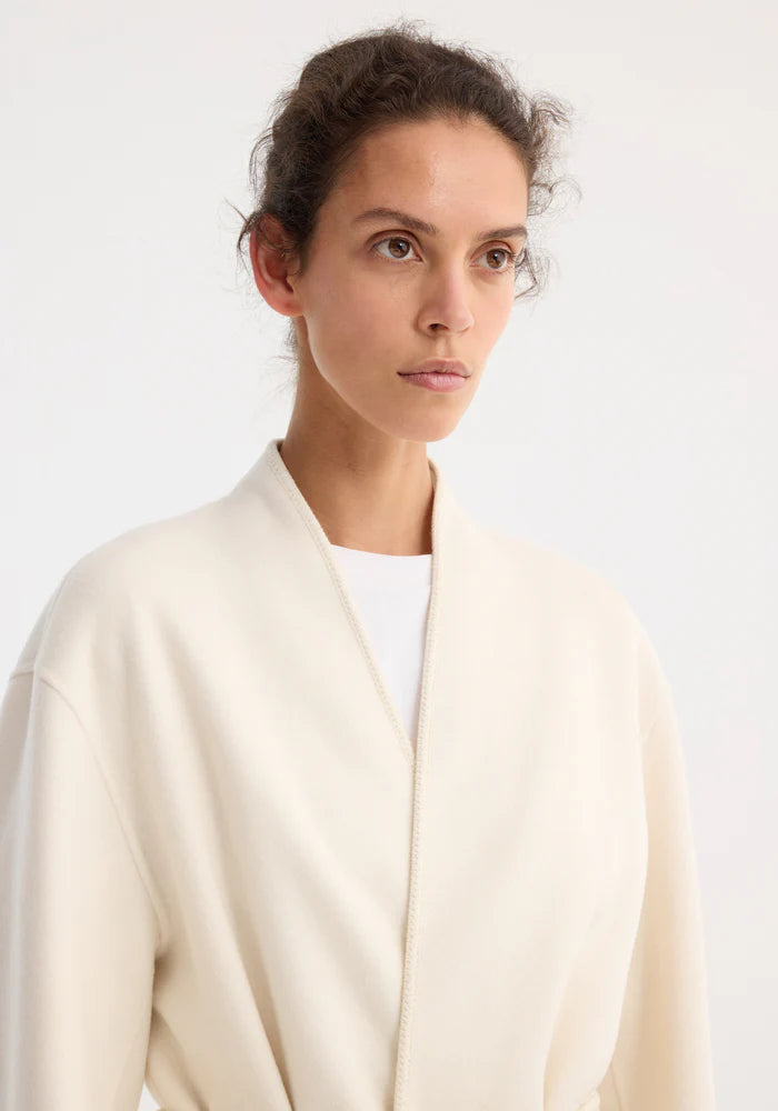 Double Faced Kimono Style Coat in off white