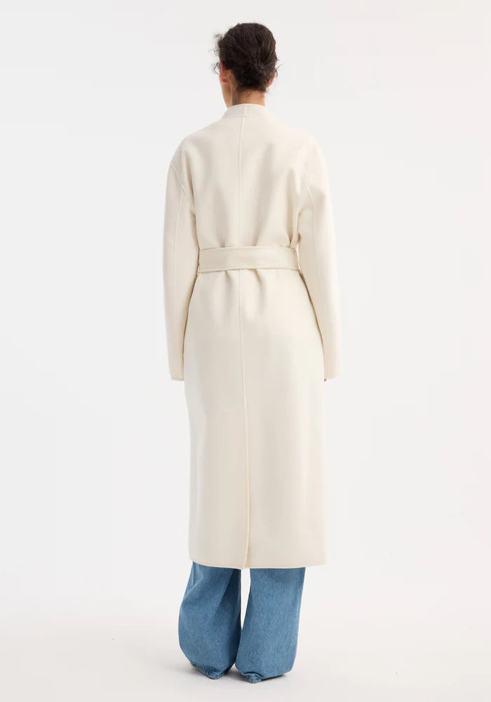 Double Faced Kimono Style Coat in off white