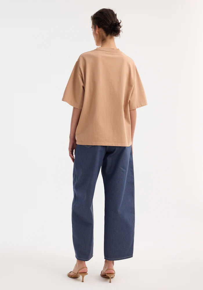 Oversized Cotton T-Shirt in Powder