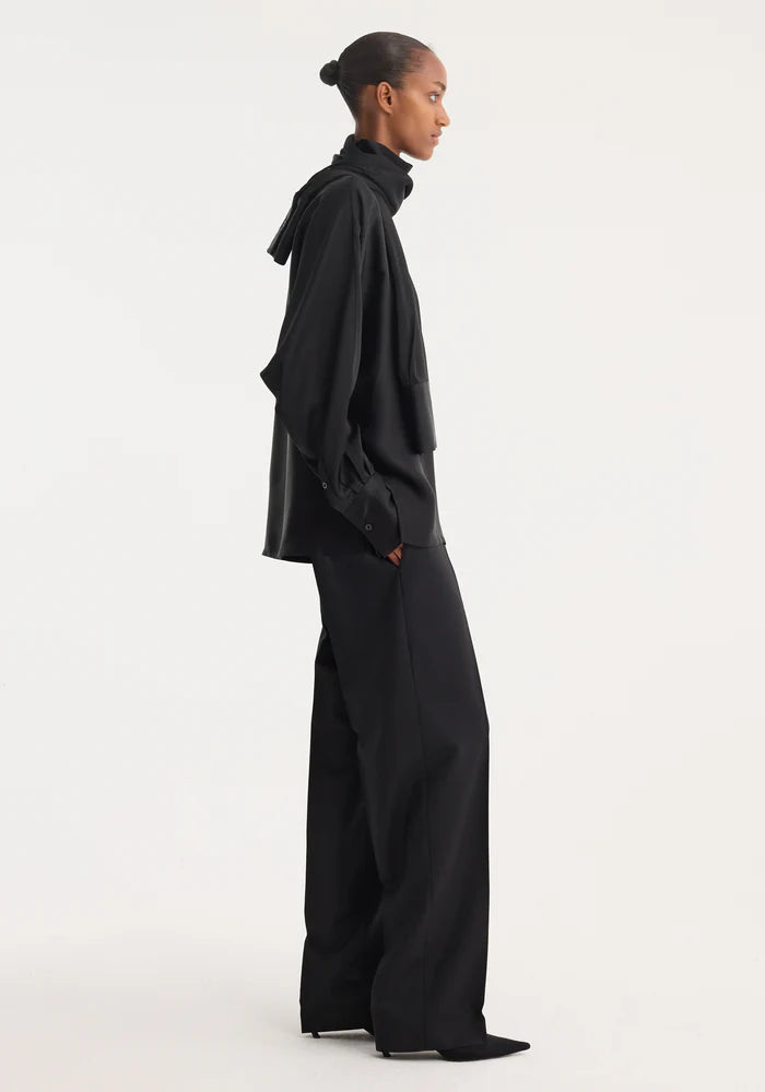 Foulard Silk Top in Black