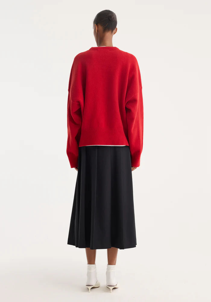 Wool Crewneck in Red