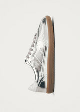 TB490 Rife Shimmer Sneakers in Silver Cream Leather