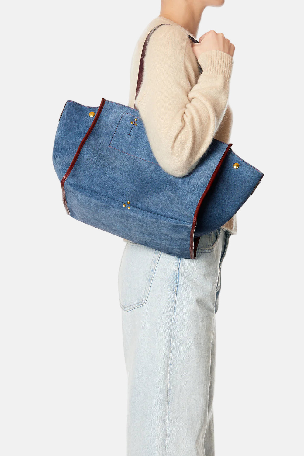 Leon M Bag in Split Suede Jeans
