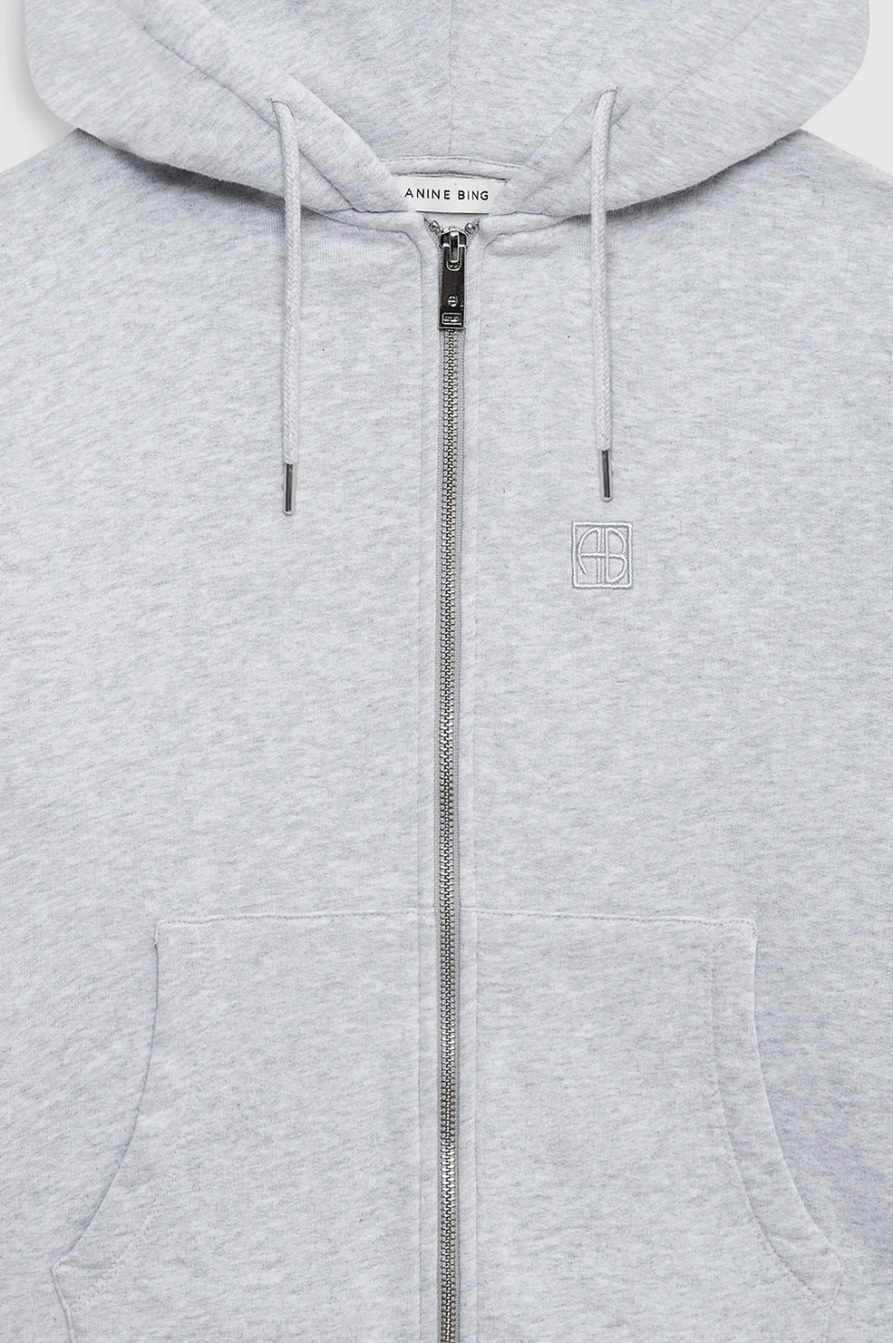 Casper Zip Up Hoodie in Grey Melange